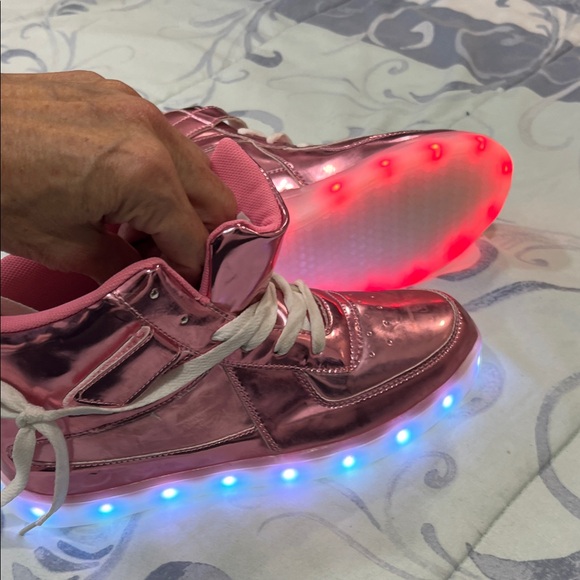 Pink High-Top Women's Sneakers - Picture 9 of 10